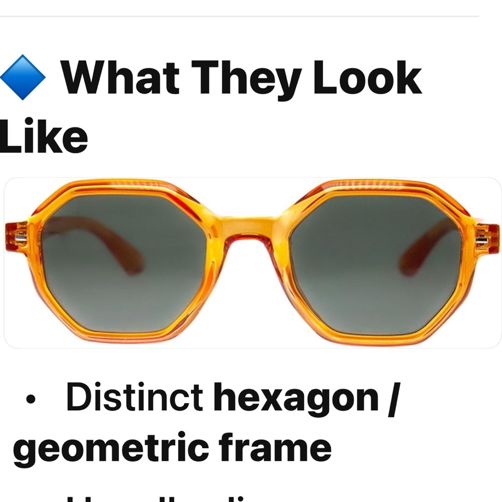 A.J. Morgan retro hexagon sunglasses mustard, yellow geometric frames.